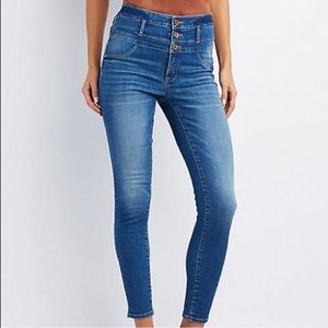 Refuge Triple Button High Waisted Jeans | 0